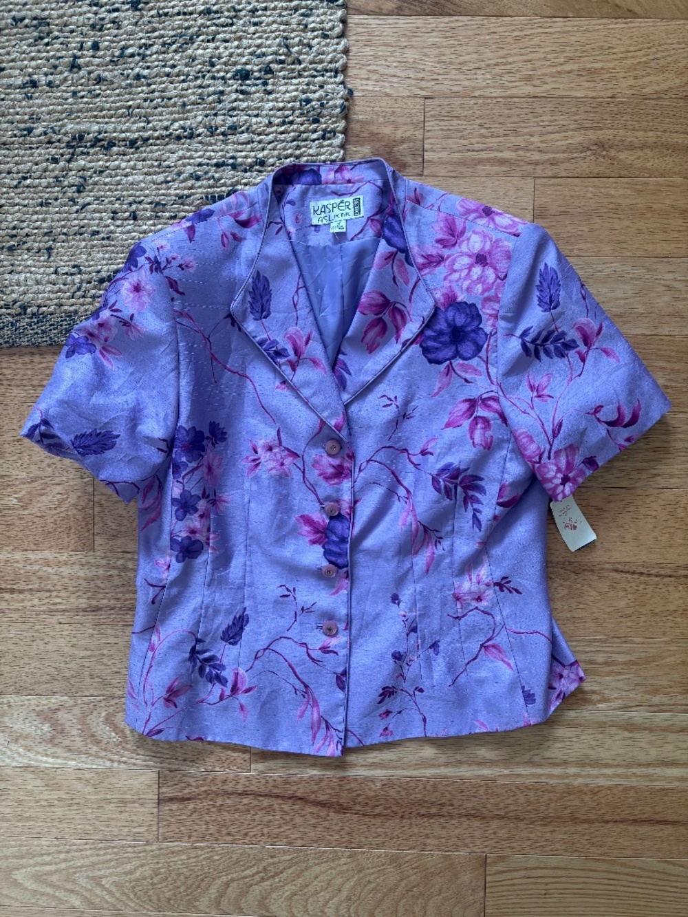 Vintage deadstock short sleeve floral blazer top